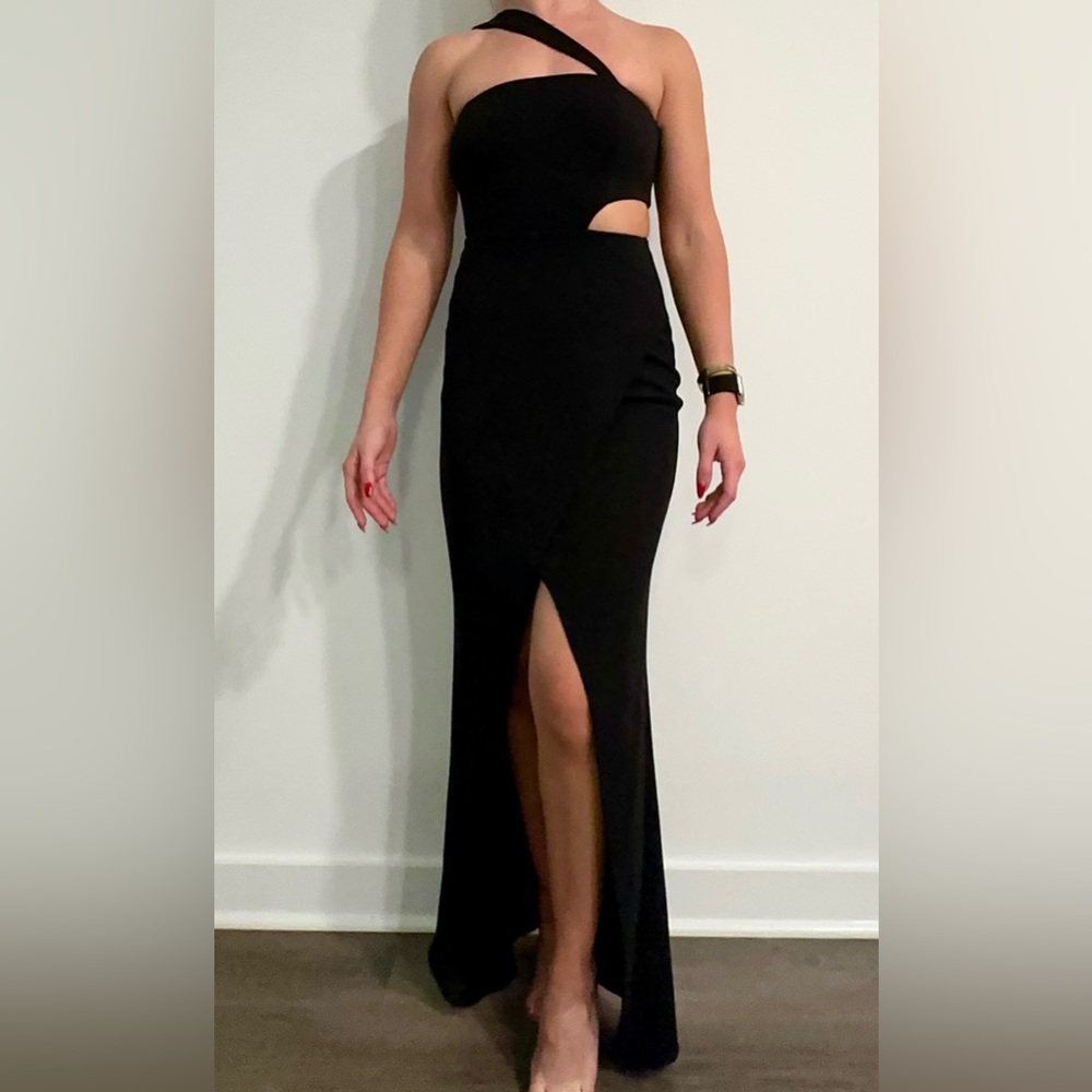 BCBG Maxazria Black Cutout “Acasia” Gown. Brand new.